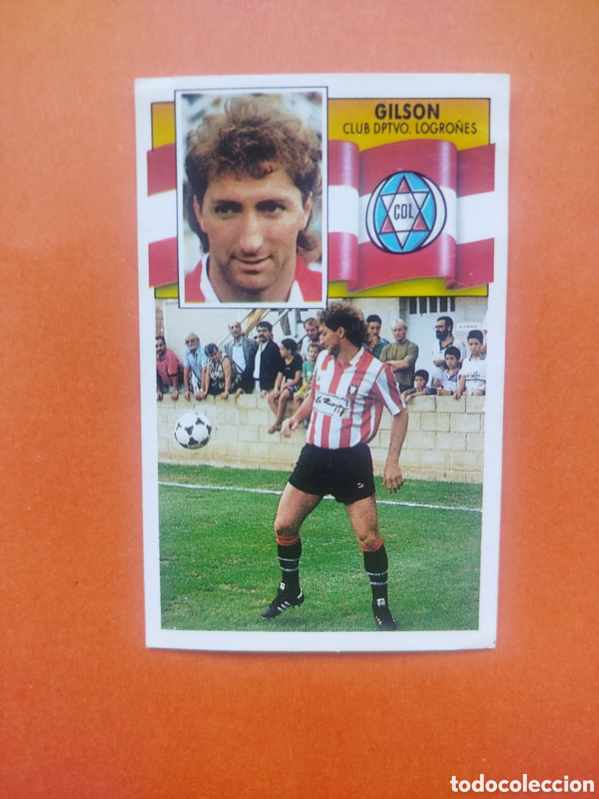 Cromos de f&uacute;tbol: GILSON COLOCA LOGRO&Ntilde;ES LIGA ESTE 90-91 RECUPERADO