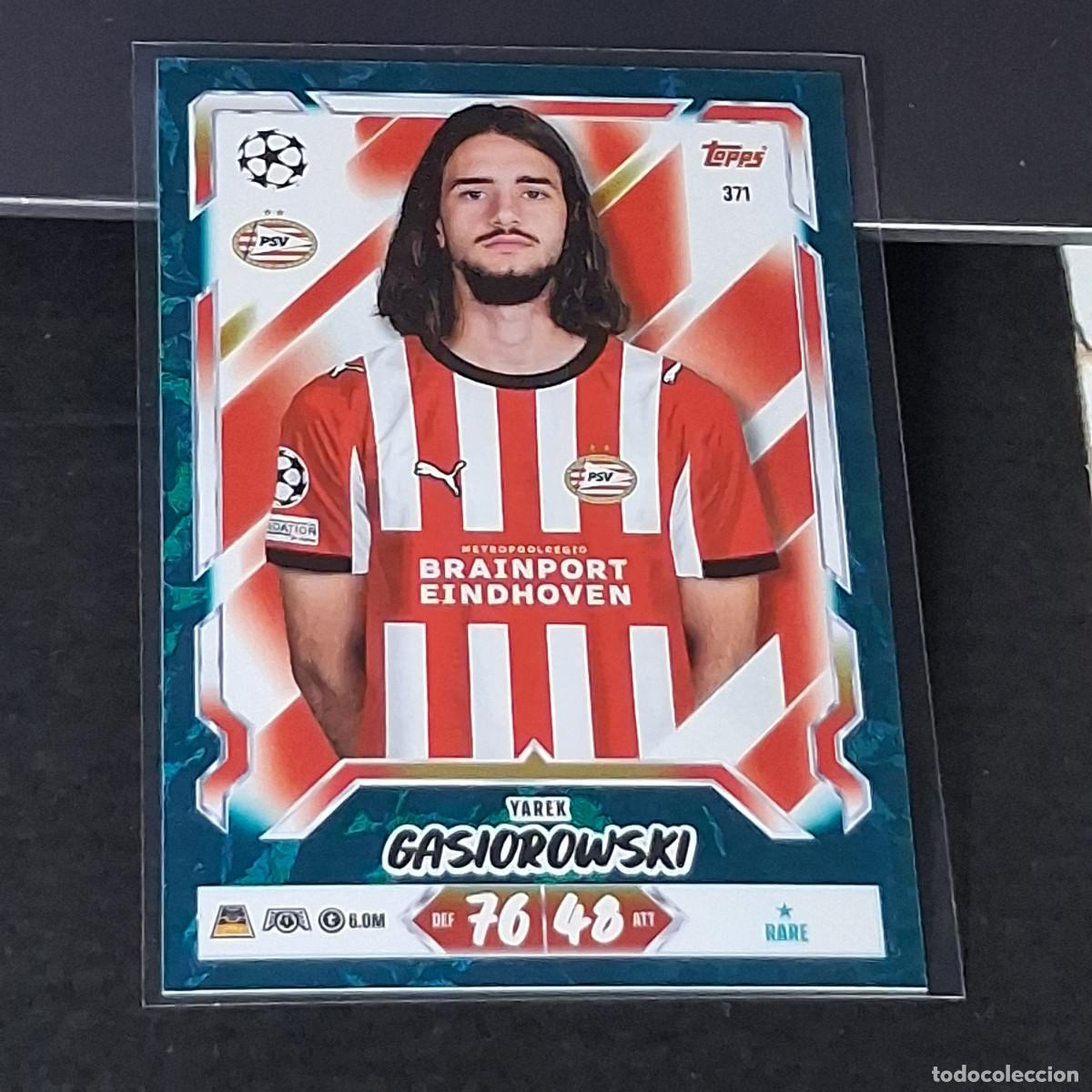 Cromos de f&uacute;tbol: D13 371 YAREK GASIOROWSKI PARELLEL GREEN VERDE PSV EINDHOVEN MATCH ATTAX 26/27 2026 2027 TOPPS UCC