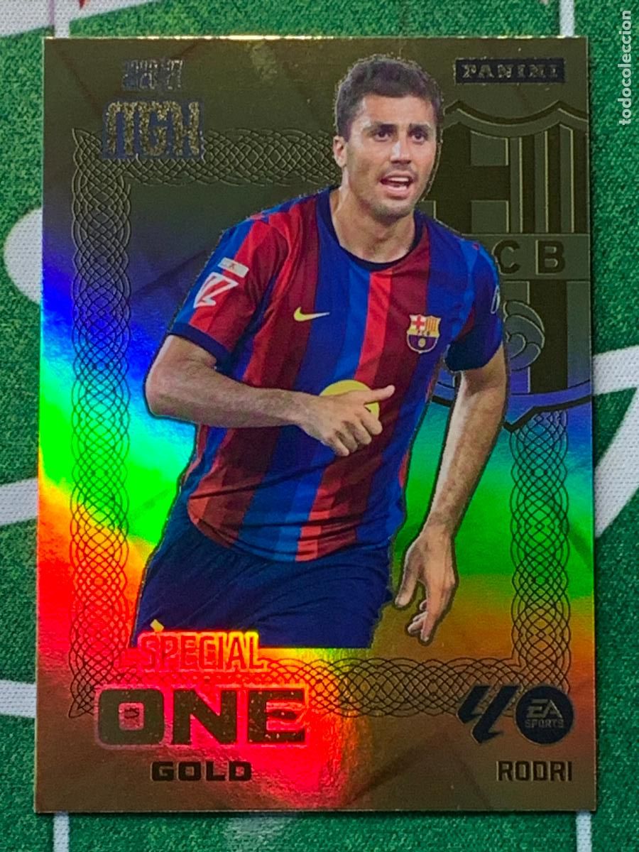 Cromos de f&uacute;tbol: SOG4 - Rodri (FC Barcelona) Nueva Special One Gold 3&ordf; Tercera Edici&oacute;n MEGACRACKS 2026 2027 26 27