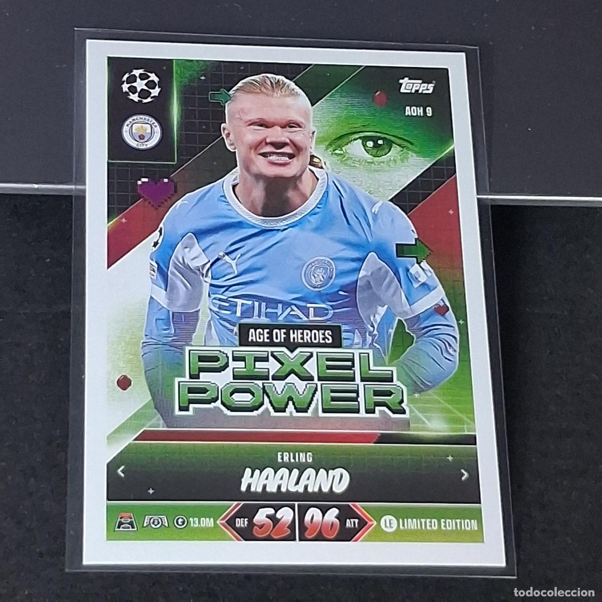 Cromos de f&uacute;tbol: D13 ERLING HAALAND MANCHESTER CITY LIMITED EDITION PIXEL POWER MATCH ATTAX 26/27 2026 2027 TOPPS UCC