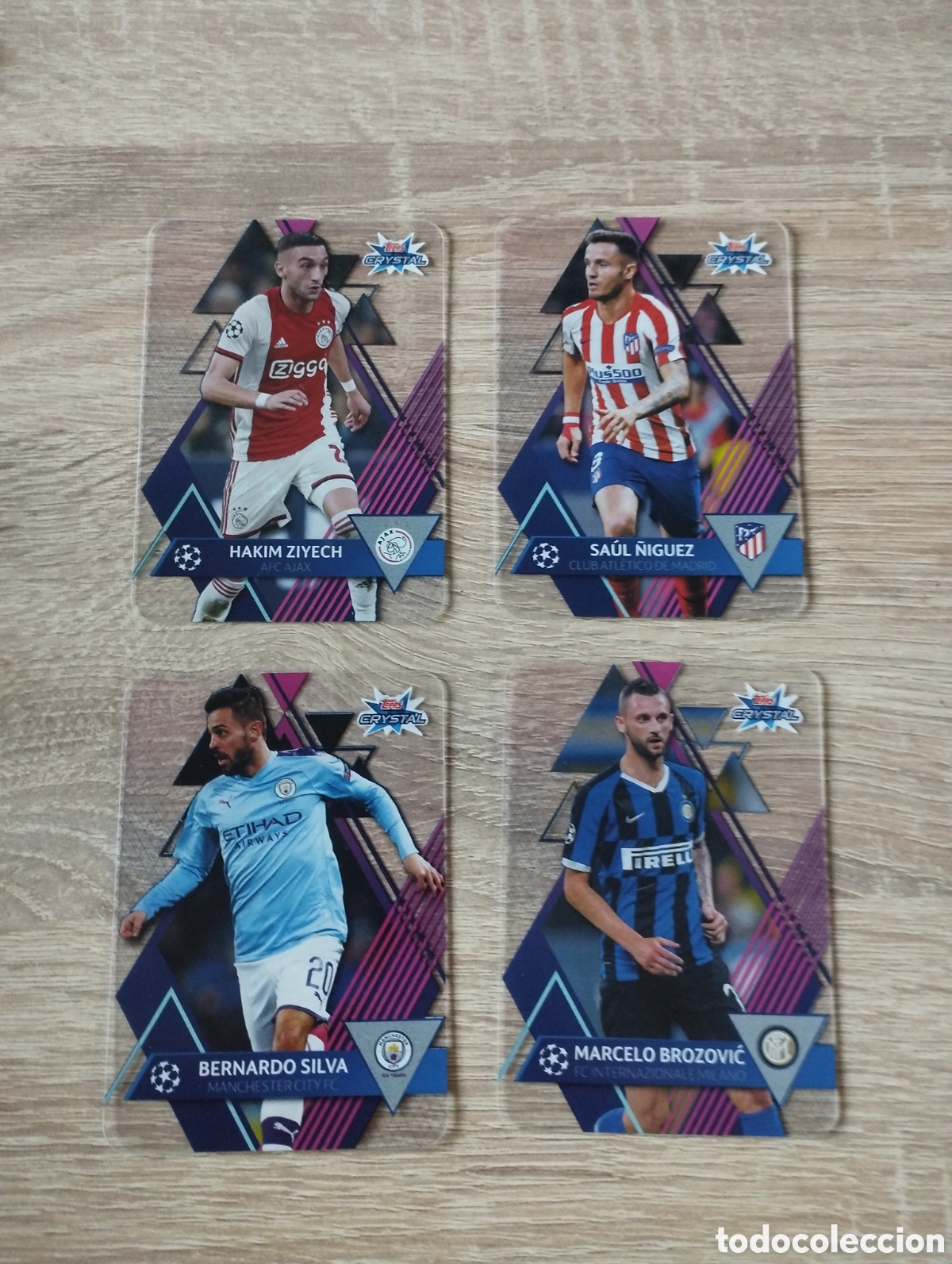 Cromos de f&uacute;tbol: Lote 4 cartas Topps Crystal temporada 2019