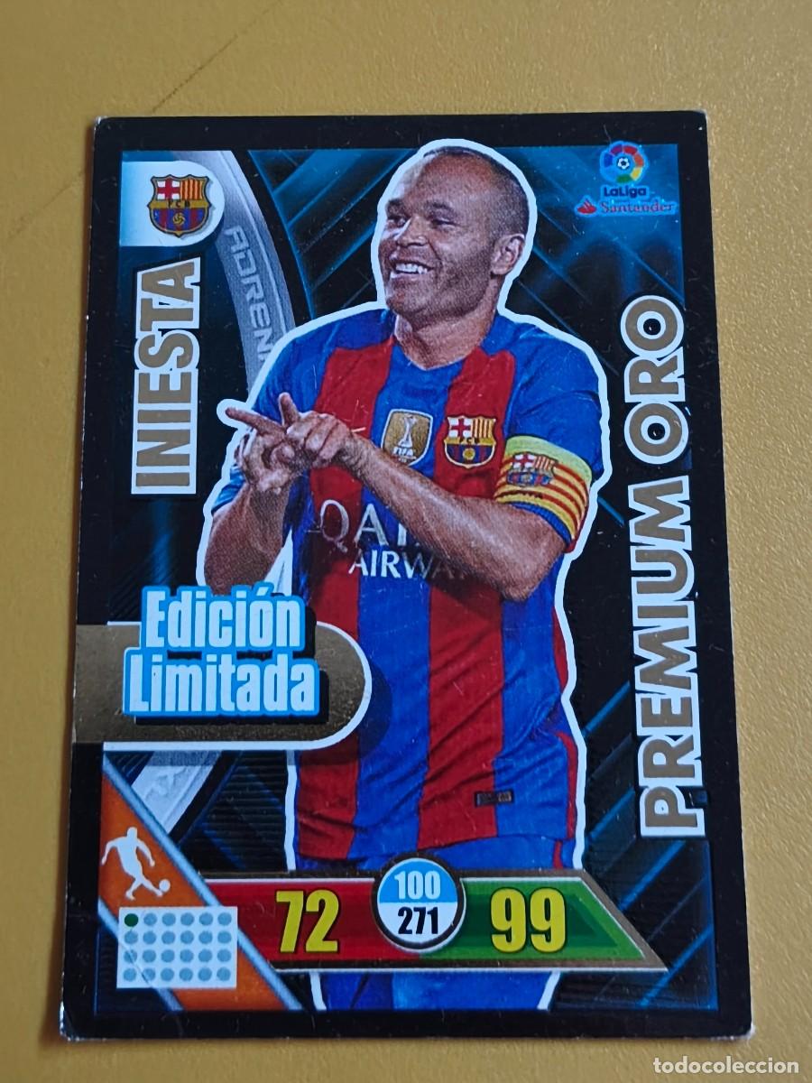 Cromos de f&uacute;tbol: iniesta, 2016 17 premium oro