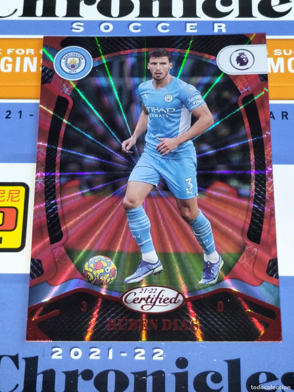 Cromos de f&uacute;tbol: 158 RUBEN DIAS LASER MANCHESTER CITY CARD CHRONICLES CERTIFIED PREMIER SOCCER 2021 2022 21 22 PANINI