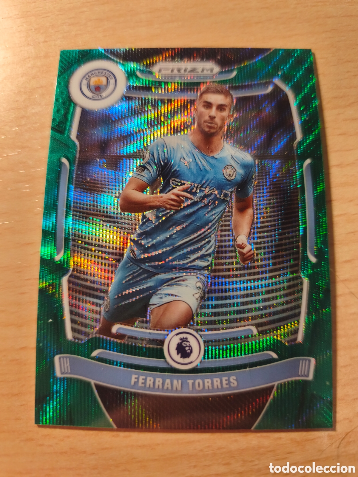 Cromos de f&uacute;tbol: FERRAN TORRES PRIZM PREMIER LEAGUE MANCHESTER CITY ESMERALDA PARALEL PANINI PARALELA 2021 2022 21 22