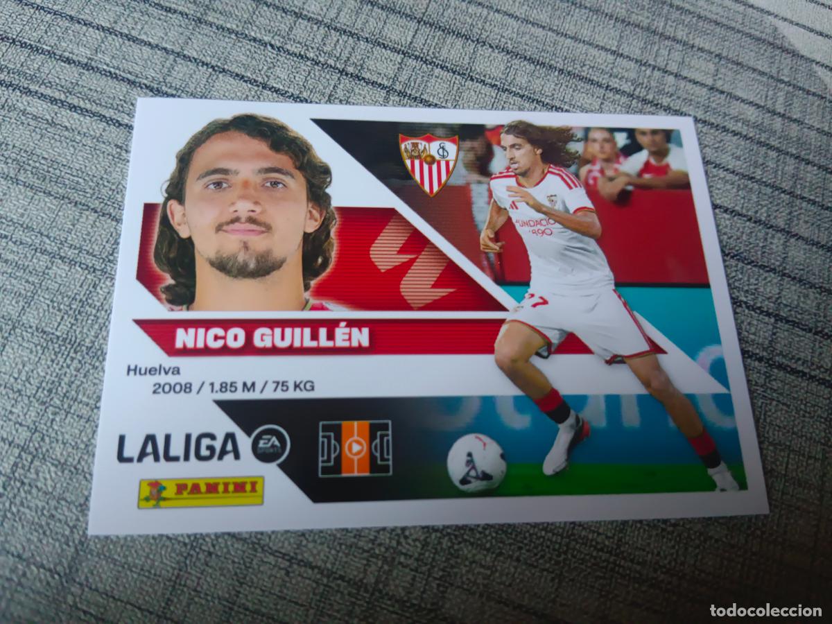 Cromos de f&uacute;tbol: TEMPORADA 2026 2027 26 27 COLOCA 14 BIS NICO GUILLEN SEVILLA 4&ordf; CUARTA EDICION NUEVO