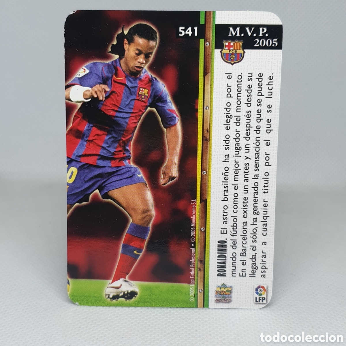 Cromos de f&uacute;tbol: ⚽️ CROMO DE FUTBOL RONALDINHO M.V.P 2005 LIGA 2005-2006 FICHA N.541 DE MUNDICROMO ESTAMPAS LIGA