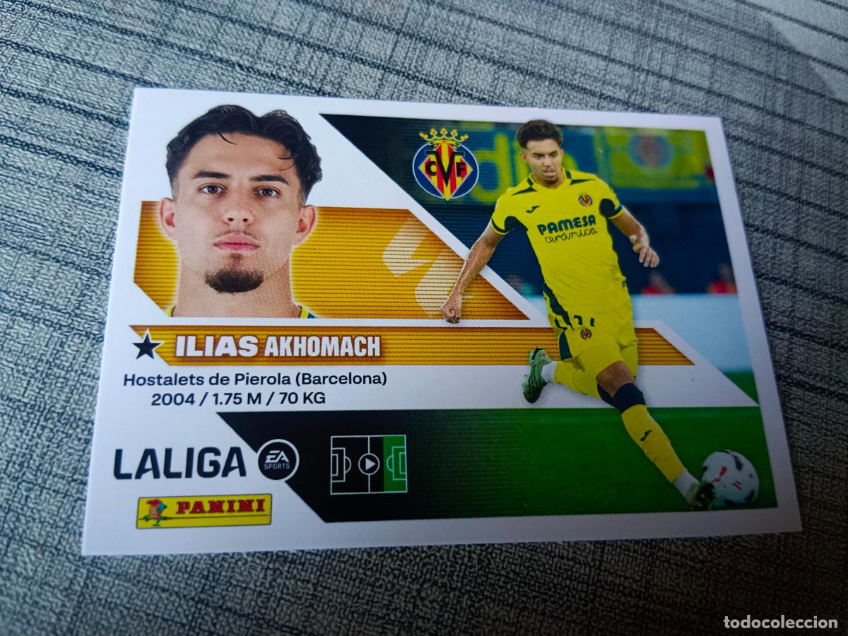 Cromos de f&uacute;tbol: TEMPORADA 2026 2027 26 27 COLOCA 16 BIS ILIAS AKHOMACH VILLARREAL 4&ordf; CUARTA EDICION NUEVO