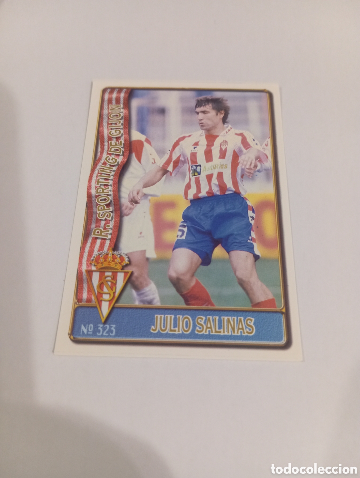 Cromos de f&uacute;tbol: 323 JULIO SALINAS Sporting de Gij&oacute;n 96 97 MUNDICROMO FICHAS LIGA 1996 1997