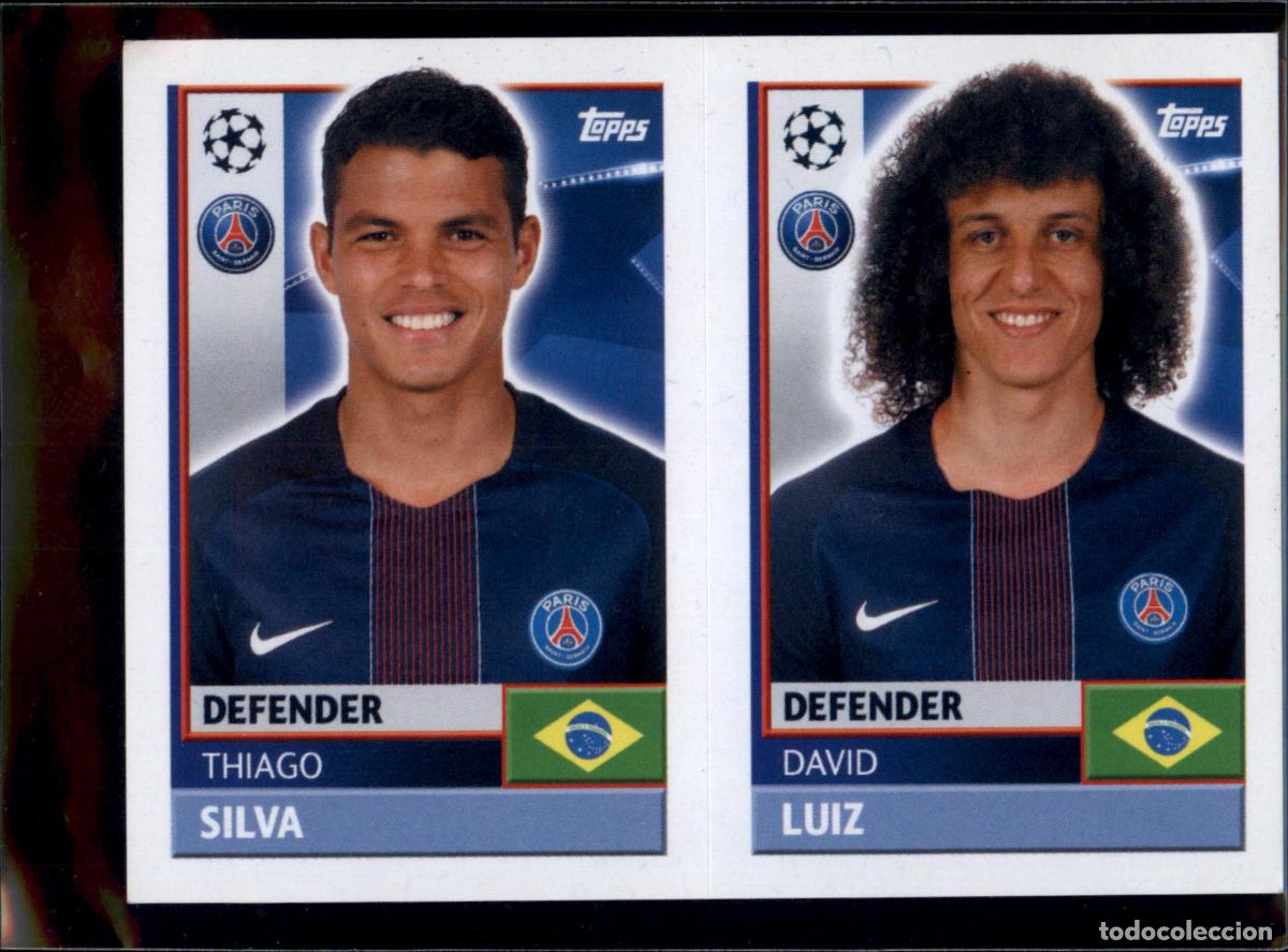 Cromos de f&uacute;tbol: Thiago Silva / Daviz Luiz N&ordm; PSG 8 Paris Saint Germain Champions League 2016 2017 Topps 16 17