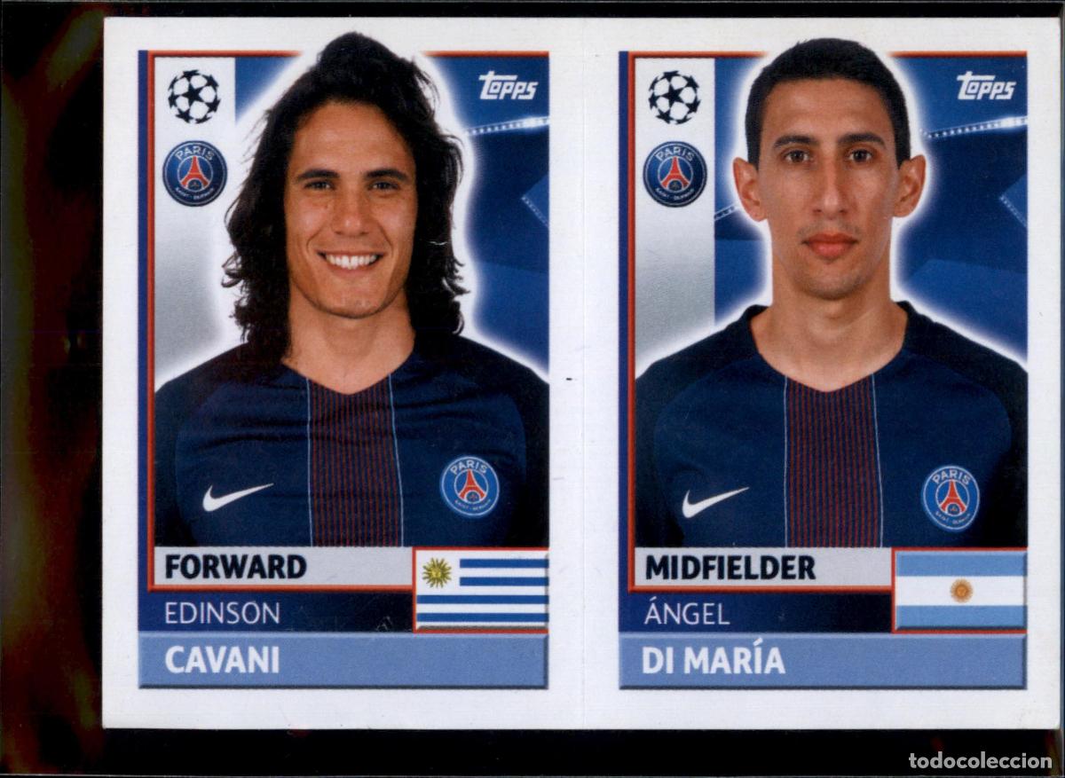 Cromos de f&uacute;tbol: Cavani / Di Maria N&ordm; PSG 18 Paris Saint Germain Champions League Sticker 2016 2017 Topps 16 17