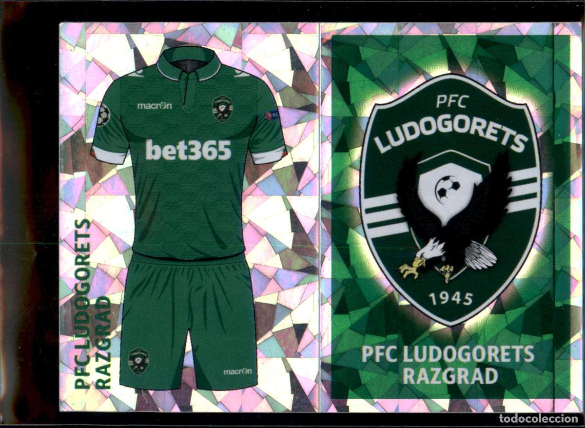 Cromos de f&uacute;tbol: Equipaci&oacute;n y Escudo Ludogorets N&ordm; QFF 1 Champions League Sticker 2016 2017 Topps 16 17