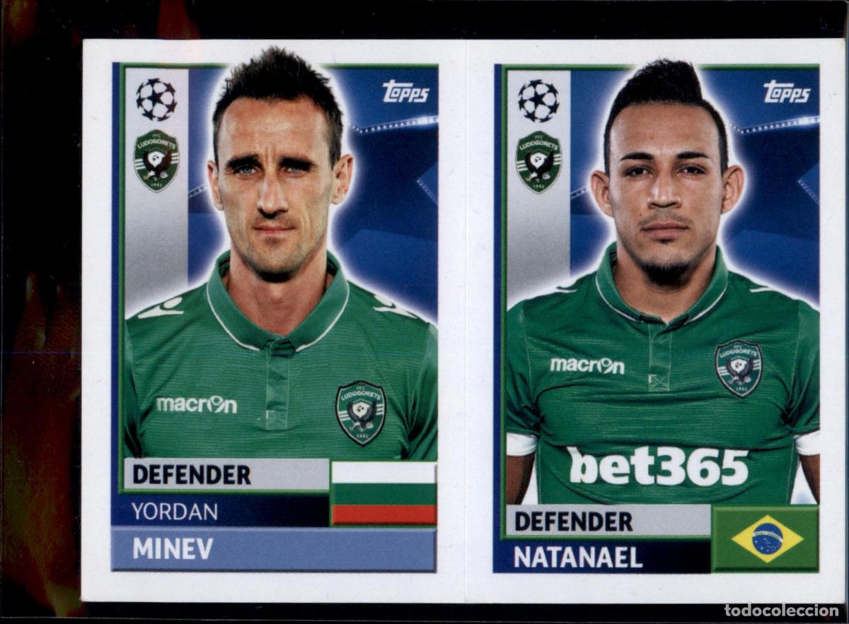 Cromos de f&uacute;tbol: Minev / Natanael N&ordm; QFF 5 Ludogorets Champions League Sticker 2016 2017 Topps 16 17