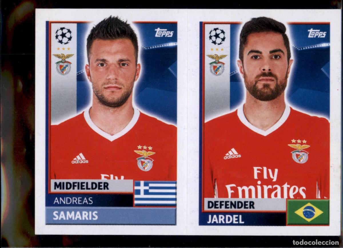 Cromos de f&uacute;tbol: Samaris / Jardel N&ordm; BEN 10 Benfica Champions League Sticker 2016 2017 Topps 16 17