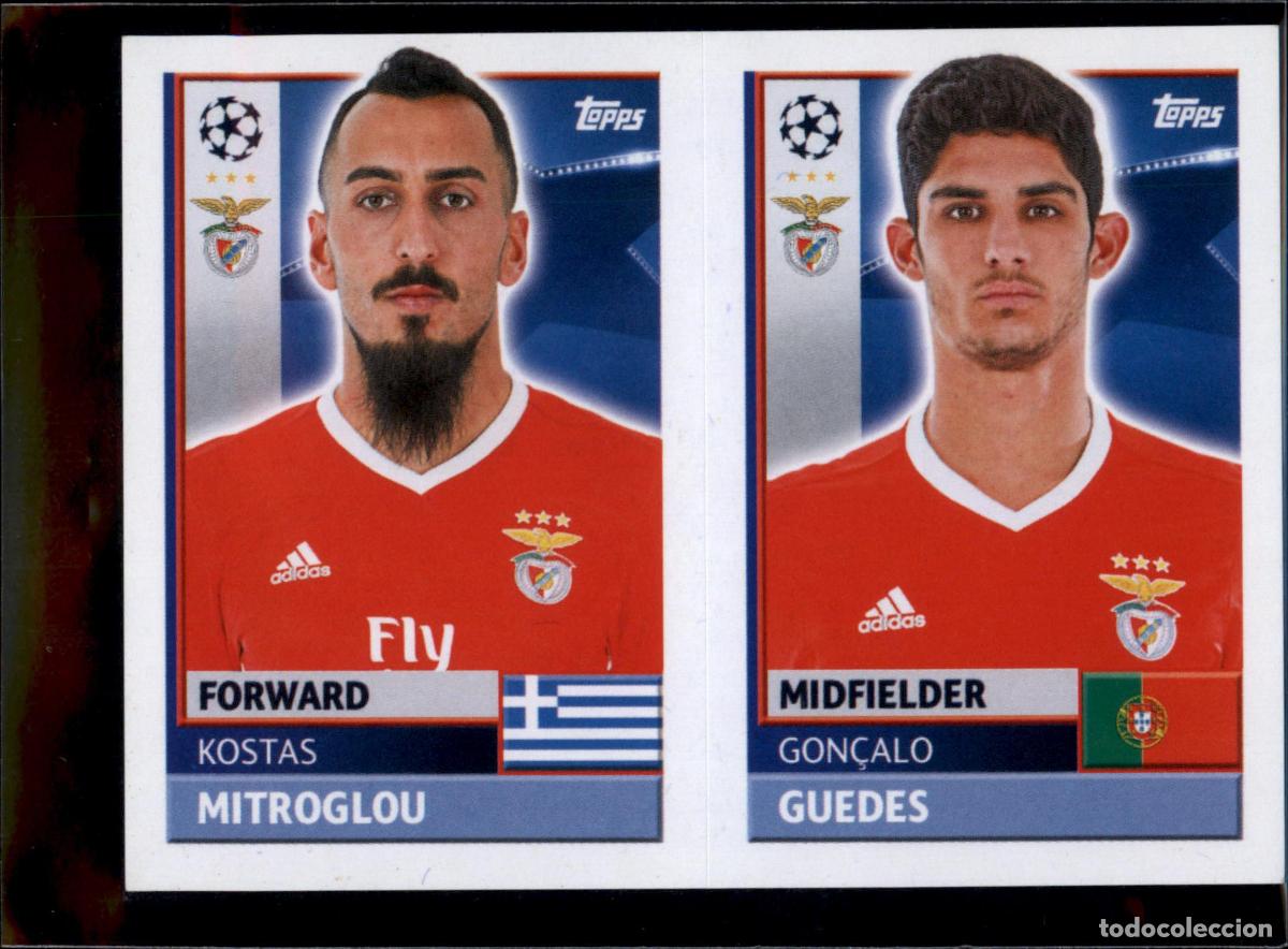 Cromos de f&uacute;tbol: Mitroglou / Guedes N&ordm; BEN 16 Benfica Champions League Sticker 2016 2017 Topps 16 17