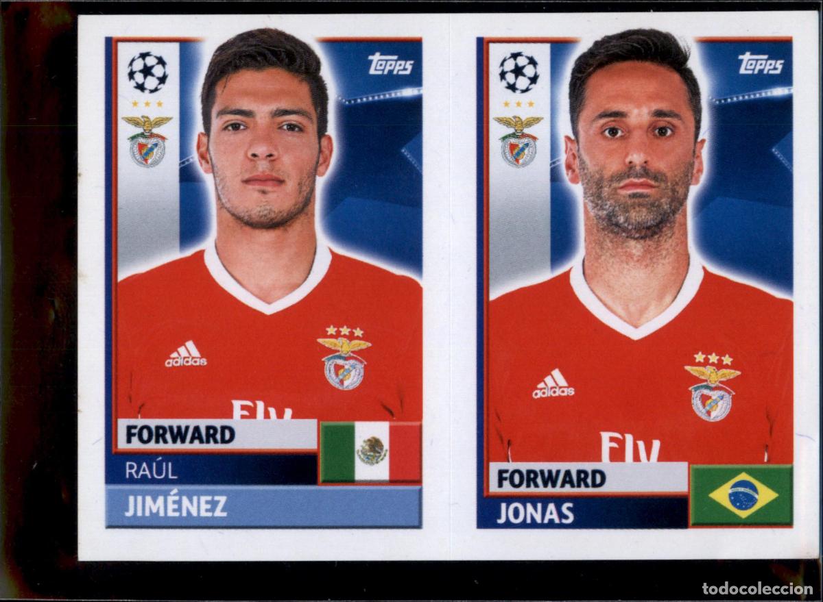 Cromos de f&uacute;tbol: Ra&uacute;l Jim&eacute;nez / Jonas N&ordm; BEN 18 Benfica Champions League Sticker 2016 2017 Topps 16 17