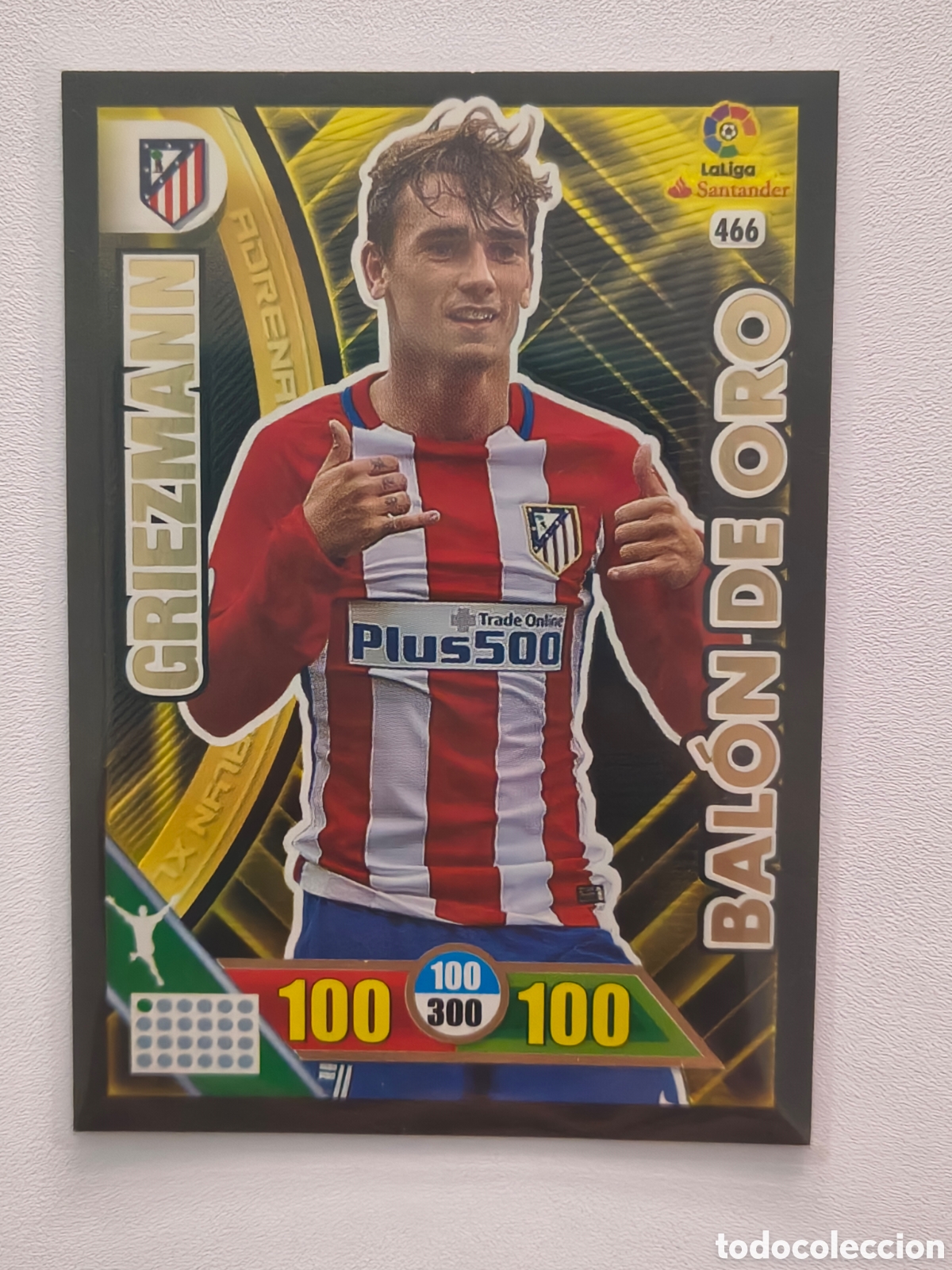 Cromos de f&uacute;tbol: CARTA ANTOINE GRIEZMANN N&deg;466 ATL&Eacute;TICO DE MADRID ADRENALYN XL 2016 PANINI LALIGA BALON DE ORO