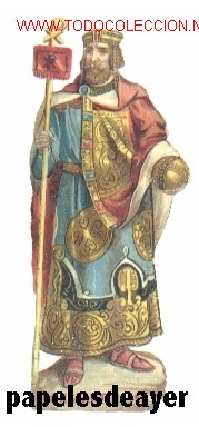 Collezionismo Figurine ritagliate antiche: Precioso cromo troquelado de CONSTANTINO I
