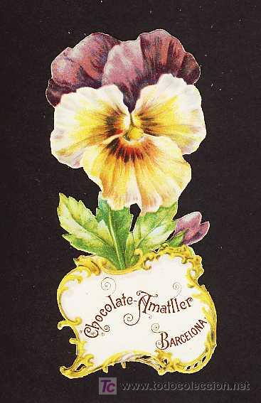 Coleccionismo cromos troquelados antiguos: Antiguo cromo troquelado: FLOR - Foto 1