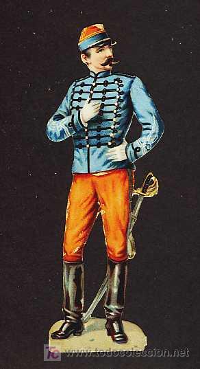 Coleccionismo cromos troquelados antiguos: Antiguo cromo troquelado MILITAR - Foto 1