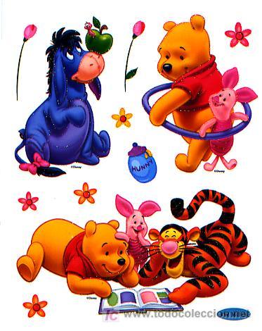 Sammeln alte gestanzte Sammelbilder: CROMOS TROQUELADOS DISNEY ADHESIVOS CON PURPURINA - WINNIE THE POOH n&ordm; 6 - L&Aacute;MINA DE 15 X 20 cms.
