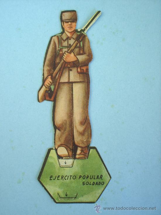 Collectionnisme Cartes &agrave; collectionner massicot&eacute;es anciennes: EJERCITO POPULAR SOLDADO , cromo troquelado de carton