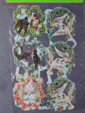 Coleccionismo Cromos troquelados antiguos: Bolsa L&aacute;mina Grande de CROMOS TROQUELADOS Ingleses - GOLONDRINAS, P&Aacute;JAROS, FLORES de MLP