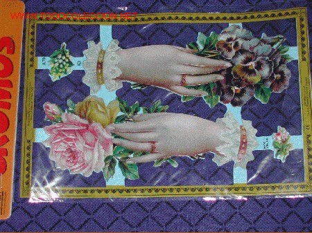 Coleccionismo Cromos troquelados antiguos: Bolsa con L&aacute;mina Grande de CROMOS TROQUELADOS Ingleses MANOS Satinados (Brillo) y Relieve en BOLSA.