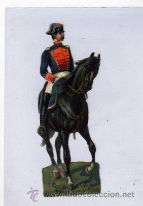 Coleccionismo Cromos troquelados antiguos: Cromo de la Fabrica de Chocolates Matias Lopez. El Escorial. Madrid. 12x 4 cm. Guardia traje gala.
