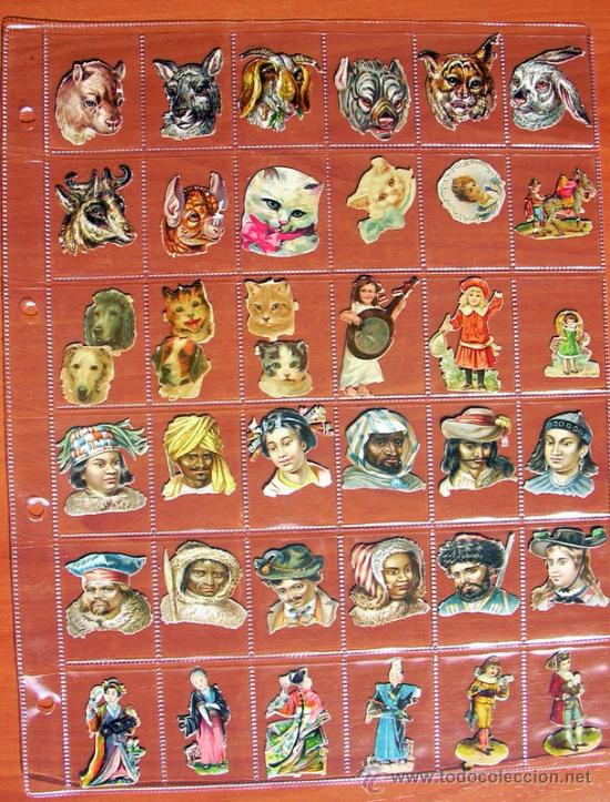 Collectable Antique Stamped Cards: 39 cromos troquelados