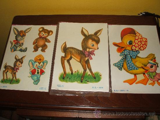 Coleccionismo cromos troquelados antiguos: Tre hojas de calcomanias grandes - Foto 1