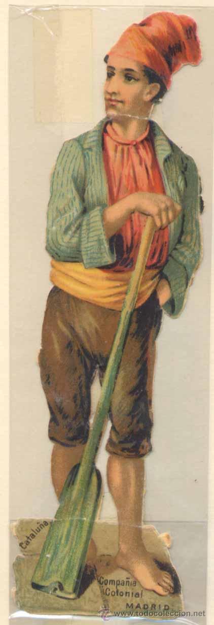 Collectable Antique Stamped Cards: CROMO TROQUELADO CON PUBLICIDAD. DE FIGURAS Y OFICIOS.-CAMPESINO CATAL&Aacute;N