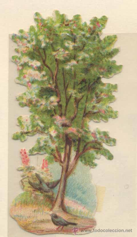 Collectable Antique Stamped Cards: CROMO TROQUELADO CON PUBLICIDAD. DE FIGURAS Y OFICIOS.-&Aacute;RBOL