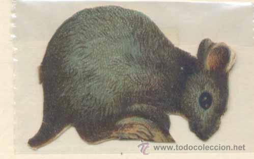 Collectable Antique Stamped Cards: CROMO TROQUELADO CON PUBLICIDAD. DE FIGURAS Y OFICIOS.-RAT&Oacute;N