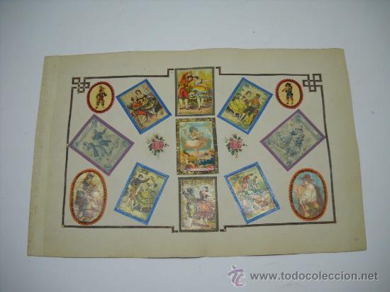 Coleccionismo Cromos troquelados antiguos: PRECIOSA L&Aacute;MINA CON CROMOS ANTIGUOS DE TIPOS ESPA&Ntilde;OLES VIZCAYA, VALENCIA CROMOS ROM&Aacute;NTICOS . 25 TOT