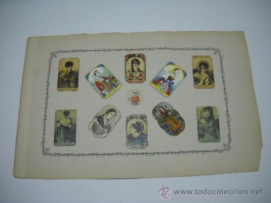 Collectionnisme Cartes &agrave; collectionner massicot&eacute;es anciennes: PRECIOSA L&Aacute;MINA CON CROMOS ANTIGUOS DE TIPOS EXTRANJEROS Y CROMOS INFANTILES ORLA DIBUJADA A MANO