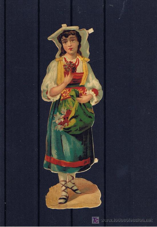 Collectionnisme Cartes &agrave; collectionner massicot&eacute;es anciennes: Paisana en traje de paseo