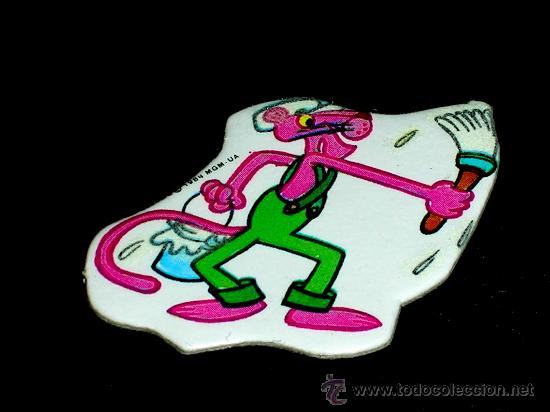 Coleccionismo Cromos troquelados antiguos: Cromo Pantera Rosa efecto luminoso, promo Matutano, ...original a&ntilde;o 1984.