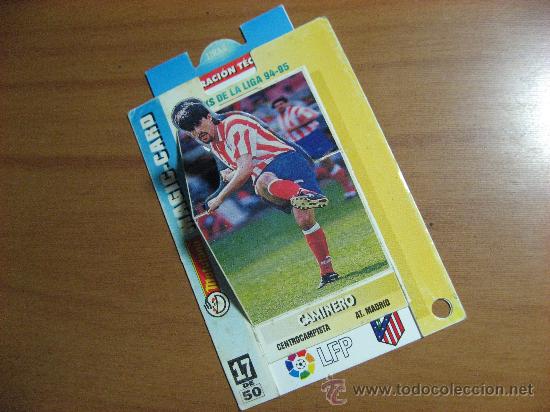 Sammeln alte gestanzte Sammelbilder: CROMO TROQUELADO, DESPLEGABLE, MAGIC CARD, MATUTANO,LIGA-94-95.CAMINERO AT.MADRID.N&ordm; 17.