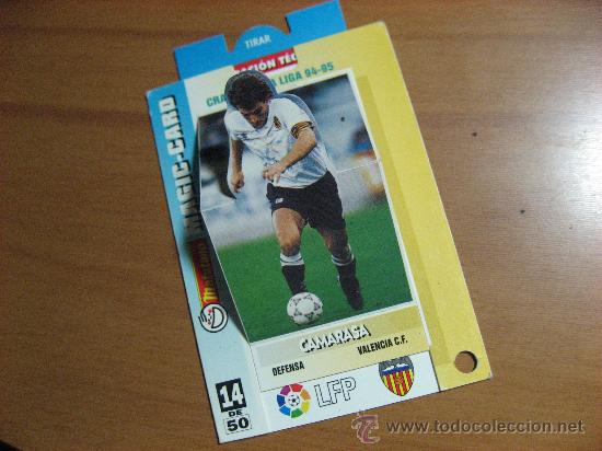 Sammeln alte gestanzte Sammelbilder: CROMO TROQUELADO, DESPLEGABLE, MAGIC CARD, MATUTANO,LIGA-94-95.CAMARASA VALENCIA C.F.N&ordm; 14.