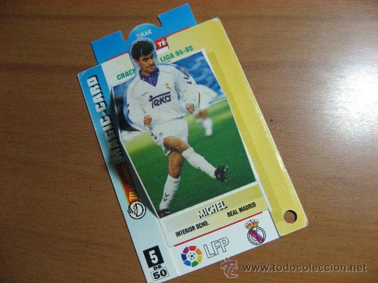 Sammeln alte gestanzte Sammelbilder: CROMO TROQUELADO, DESPLEGABLE, MAGIC CARD, MATUTANO,LIGA-94-95.MICHEL REAL MADRID.N&ordm; 5.