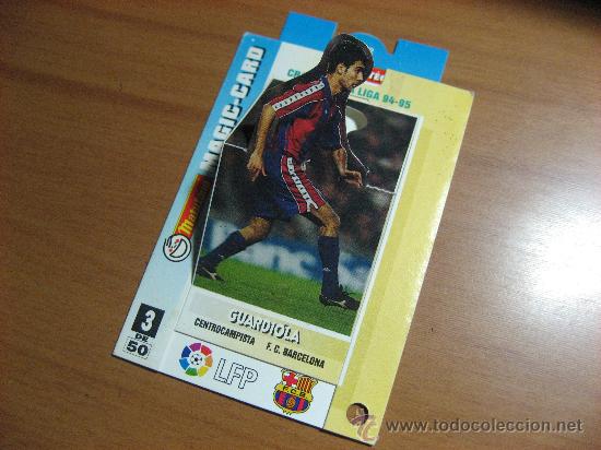 Sammeln alte gestanzte Sammelbilder: CROMO TROQUELADO, DESPLEGABLE, MAGIC CARD, MATUTANO,LIGA-94-95.GUARDIOLA F.C.BARCELONA.N&ordm; 3.