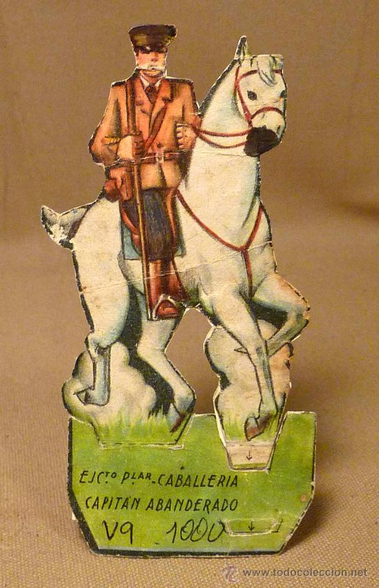 Collectionnisme Cartes &agrave; collectionner massicot&eacute;es anciennes: CROMO TROQUELADO, CAPITAN ABANDERADO, CABALLERIA, EJERCITO POPULAR, GUERRA CIVIL ESPA&Ntilde;OLA