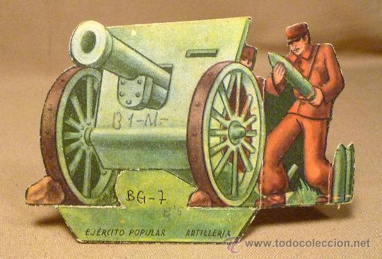 Sammeln alte gestanzte Sammelbilder: CROMO TROQUELADO, CA&Ntilde;ON, ARTILLERIA, EJERCITO POPULAR, GUERRA CIVIL ESPA&Ntilde;OLA