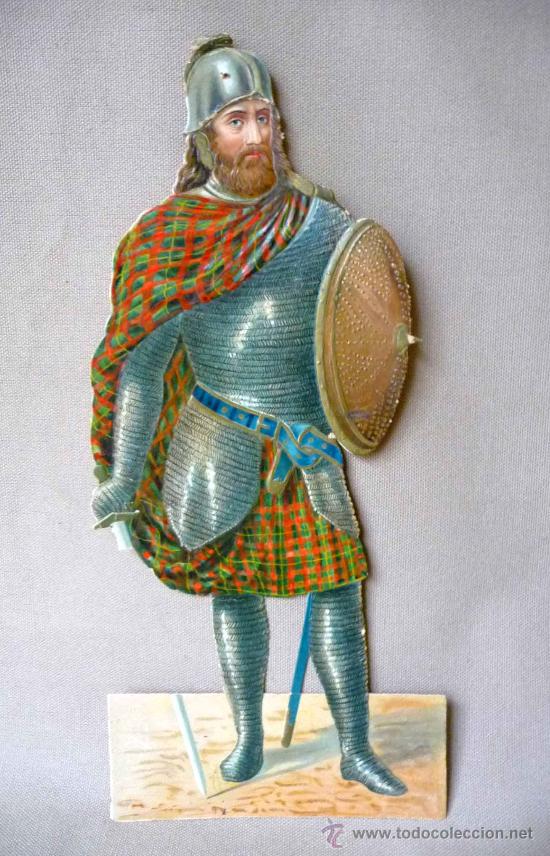 Collezionismo Figurine ritagliate antiche: CROMO TROQUELADO, PRINCIPIOS 1900, PROBABLEMENTE INGLES, CABALLERO MEDIEVAL