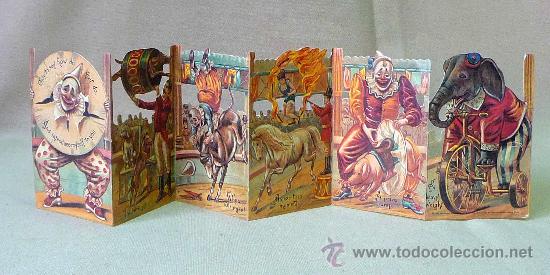 Collectionnisme Cartes &agrave; collectionner massicot&eacute;es anciennes: CROMO TRQUELADO, LIBRILLO DE 6 CROMOS TROQUELADOS DESPLEGABLE, EL CIRCO, 1984 MERRIMACK,