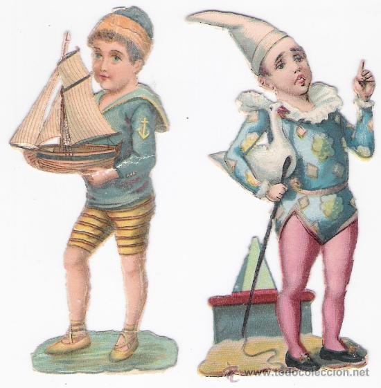 Coleccionismo cromos troquelados antiguos: Lote de 2 cromos Troquelados (9,5 cms.) - Foto 1