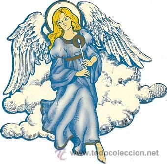 Coleccionismo Cromos troquelados antiguos: 7302 - HERMOSO ANGEL GUIA -  TROQUELADO IMAGEN POR LAS DOS CARAS