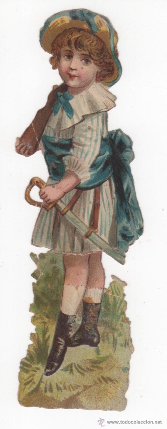 Colecionismo Cromos recortados antigos: 2 Cromos troquelados muy antiguos, uno con publicidad de chocolates de la C&iacute;a. Colonial de Madrid