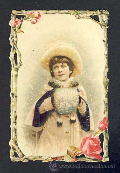 Coleccionismo cromos troquelados antiguos: Cromo troquelado: Ni&ntilde;a - Foto 1
