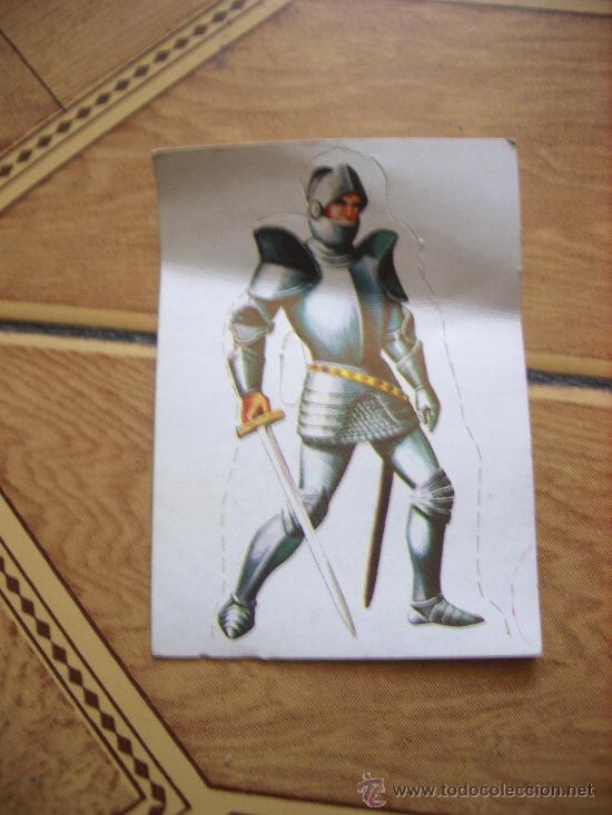 Collectionnisme Cartes &agrave; collectionner massicot&eacute;es anciennes: CROMO TROQUELADO SOLDADOS DE TODOS LOS TIEMPOS NUMERO 37 ESPA&Ntilde;A GUERREO CON ARMADURA SIGLO XV